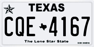 TX license plate CQE4167