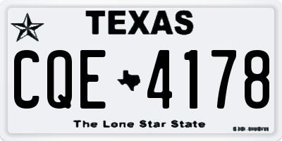 TX license plate CQE4178