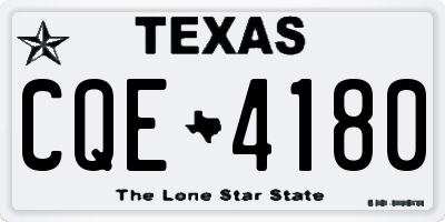 TX license plate CQE4180