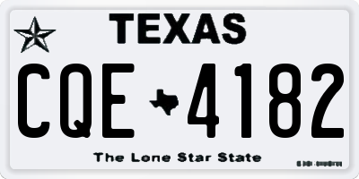 TX license plate CQE4182