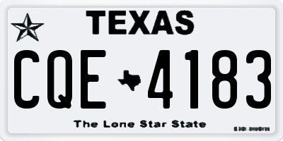 TX license plate CQE4183