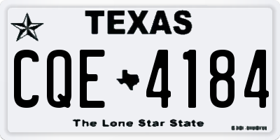 TX license plate CQE4184