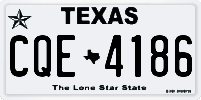 TX license plate CQE4186
