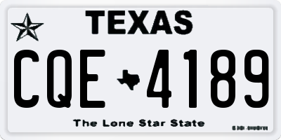 TX license plate CQE4189