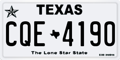 TX license plate CQE4190