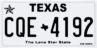 TX license plate CQE4192