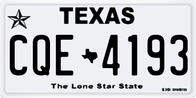 TX license plate CQE4193