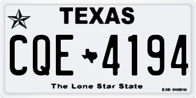 TX license plate CQE4194