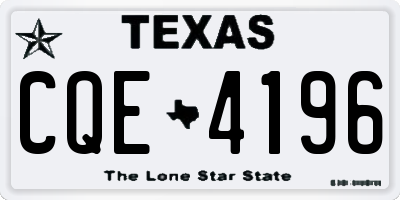TX license plate CQE4196