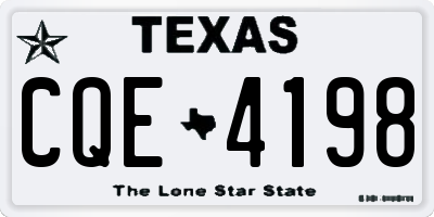 TX license plate CQE4198