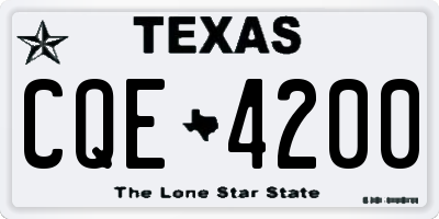 TX license plate CQE4200