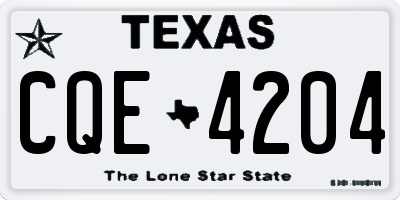 TX license plate CQE4204