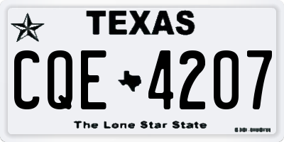 TX license plate CQE4207