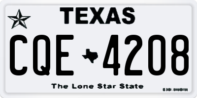 TX license plate CQE4208