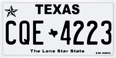 TX license plate CQE4223