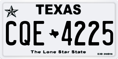 TX license plate CQE4225