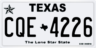TX license plate CQE4226