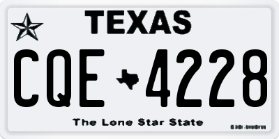 TX license plate CQE4228