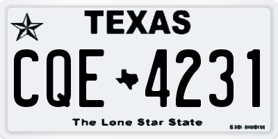 TX license plate CQE4231