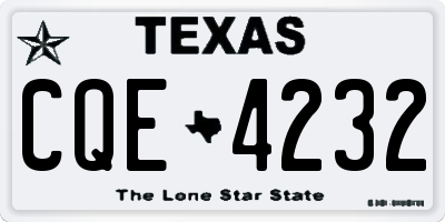 TX license plate CQE4232