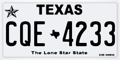 TX license plate CQE4233
