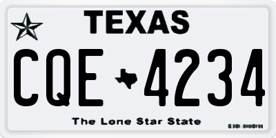 TX license plate CQE4234