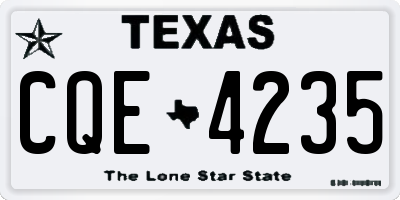 TX license plate CQE4235
