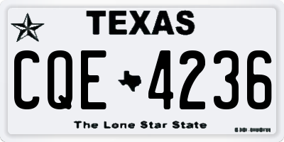 TX license plate CQE4236