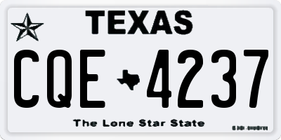 TX license plate CQE4237