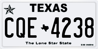 TX license plate CQE4238