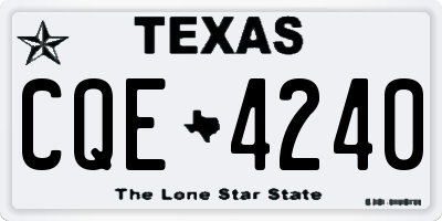 TX license plate CQE4240