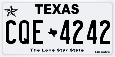 TX license plate CQE4242
