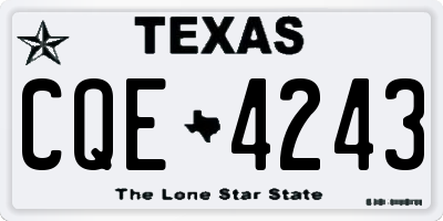 TX license plate CQE4243