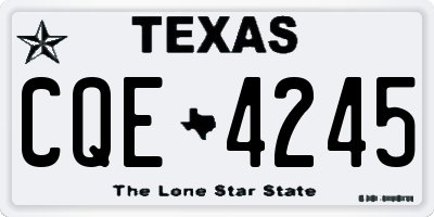 TX license plate CQE4245