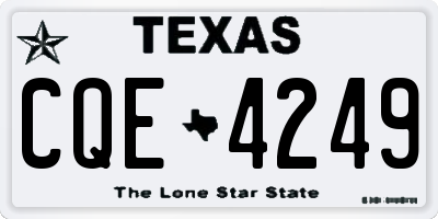 TX license plate CQE4249