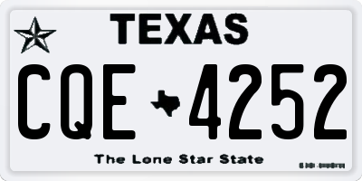 TX license plate CQE4252