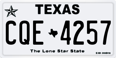 TX license plate CQE4257