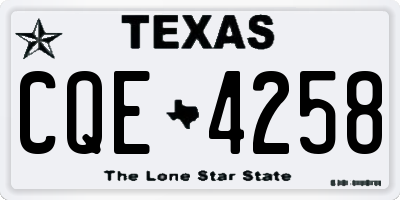 TX license plate CQE4258