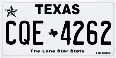 TX license plate CQE4262