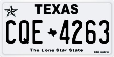 TX license plate CQE4263