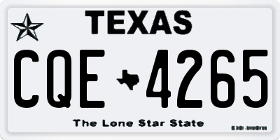 TX license plate CQE4265