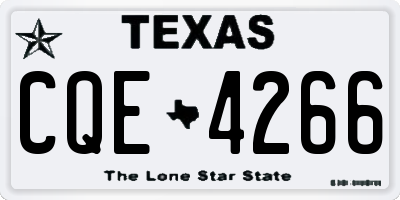 TX license plate CQE4266