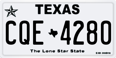 TX license plate CQE4280