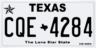 TX license plate CQE4284