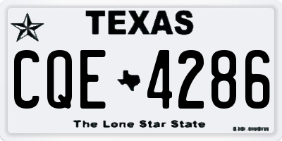 TX license plate CQE4286