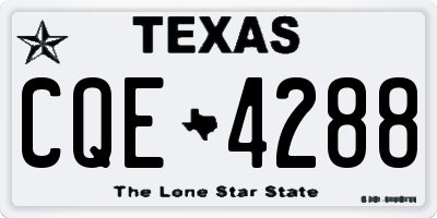 TX license plate CQE4288