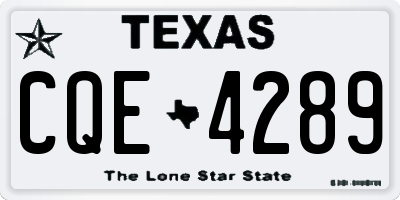TX license plate CQE4289