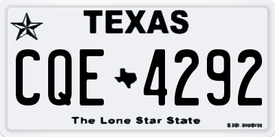 TX license plate CQE4292