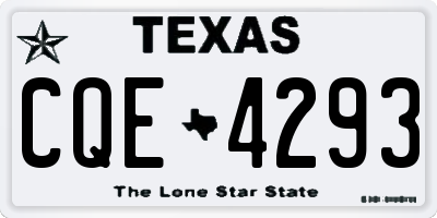 TX license plate CQE4293