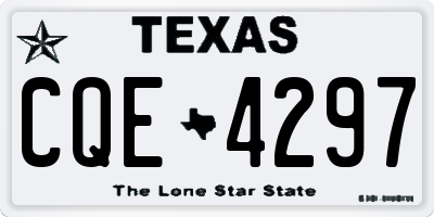 TX license plate CQE4297